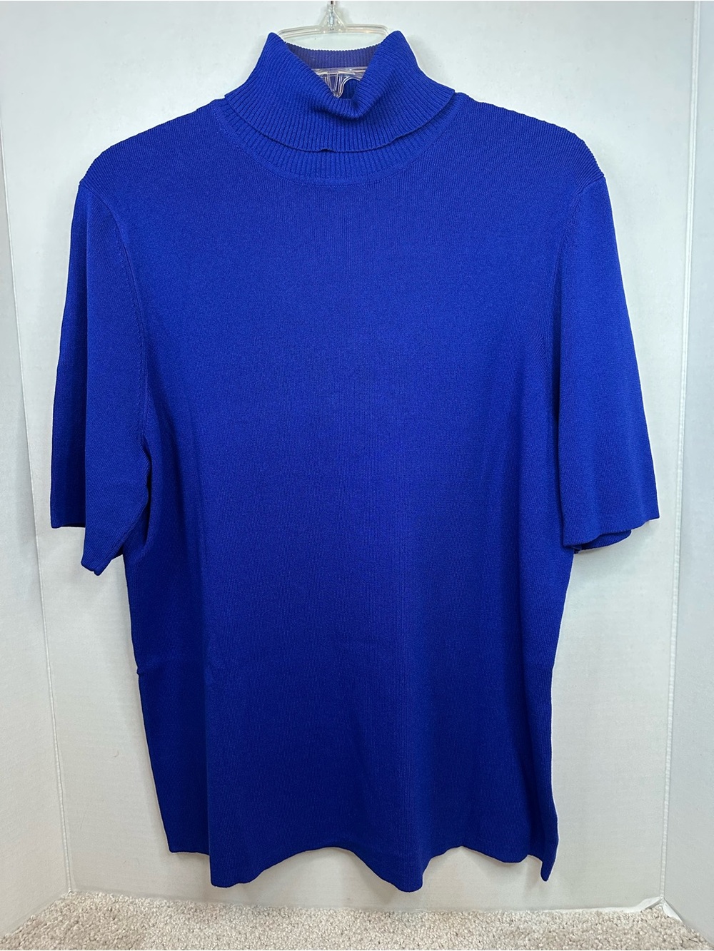 Anne Klein Cobalt Blue Short-Sleeve Turtleneck sweater